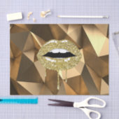 Papier Mousseline Gold Party Luxury Glam Parties scintillant Lèvres  (Artisanat)