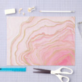 Papier Mousseline Gold Pink Fluid Liquid Painting (Artisanat)