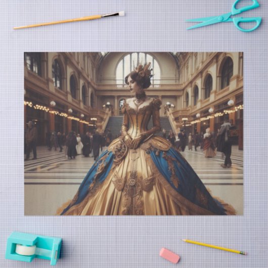 Papier Mousseline Gold Princess Steampunk Découpage victorienne (Artisanat)