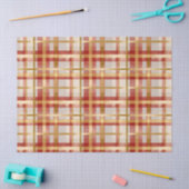 Papier Mousseline Gold Red Christmas Plaid (Artisanat)