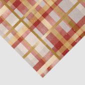 Papier Mousseline Gold Red Christmas Plaid (Détail)