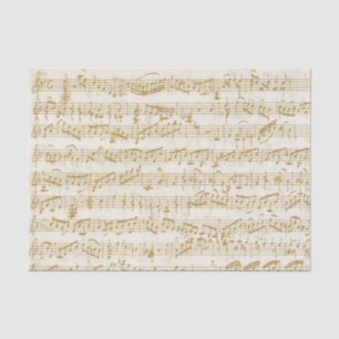 Papier Mousseline Gold Sheet Musique manuscrite Vintage désistée