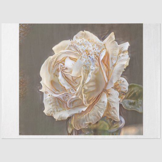 Papier Mousseline Gold Silk Unique Rose (Recto)