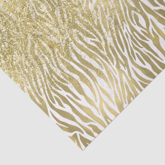 Papier Mousseline Gold Sparkle Faux Glitter Zebra (Détail)