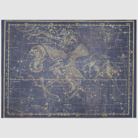 Papier Mousseline Gold Star Map Series Design 11 (Recto)