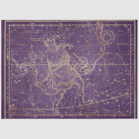 Papier Mousseline Gold Star Map Series Design 12 (Recto)