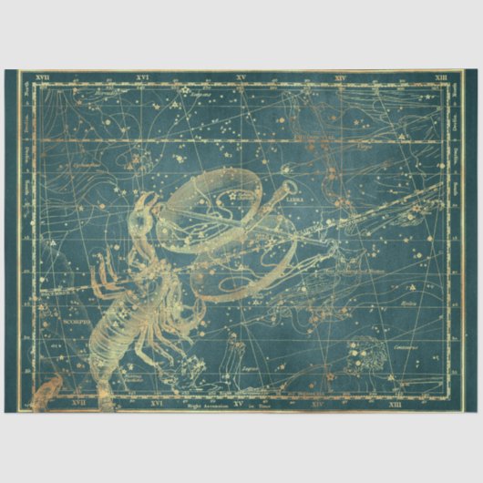 Papier Mousseline Gold Star Map Series Design 23 (Recto)