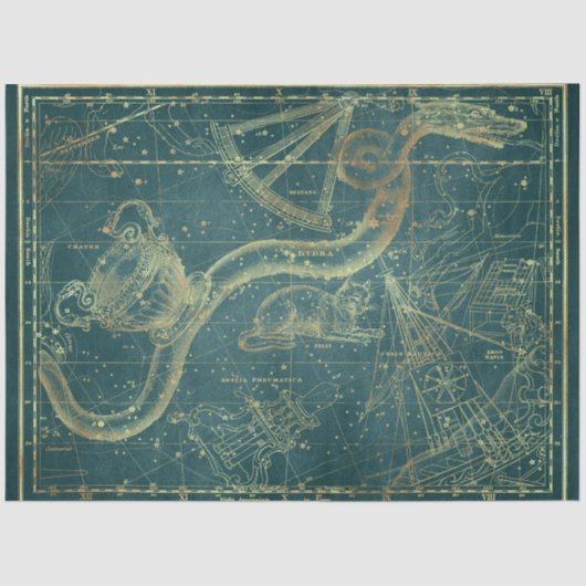 Papier Mousseline Gold Star Map Series Design 24 (Recto)