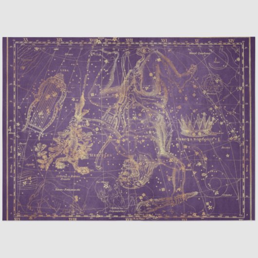 Papier Mousseline Gold Star Map Series Design 9 (Recto)