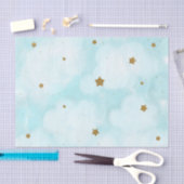 Papier Mousseline Gold Stars & Blue Sky Clouds Baby shower Party (Artisanat)