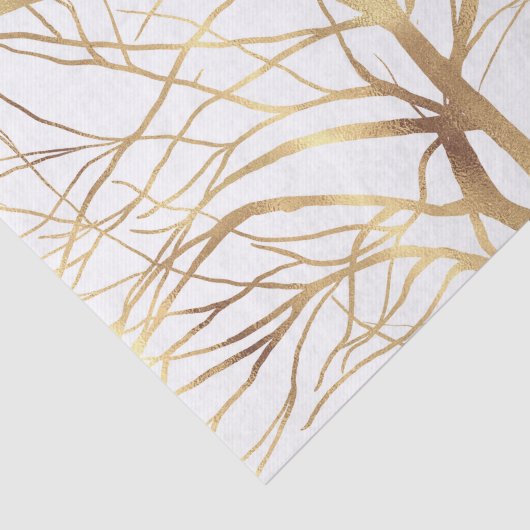 Papier Mousseline Gold Tree Silhouette (Détail)