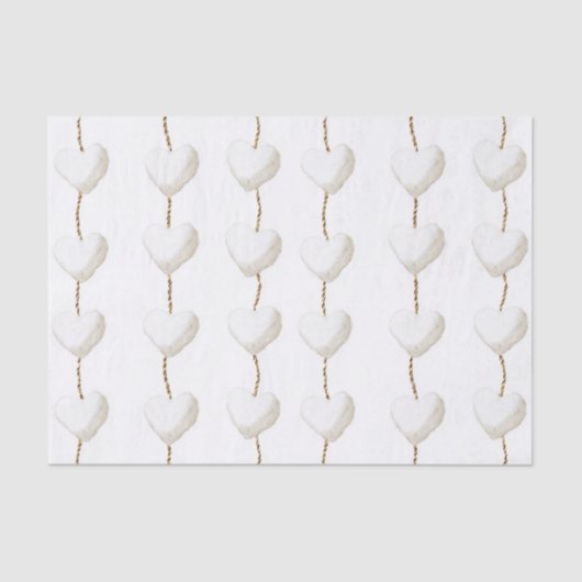 Papier Mousseline Gold White Hearts Anniversaire (Recto)