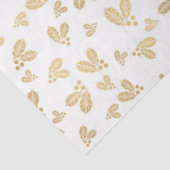 Papier Mousseline Gold Winter Feuilles Berries White Christmas (Détail)