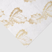 Papier Mousseline Gold Winter Feuilles Berries White Christmas (Détail)