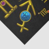 PAPIER MOUSSELINE GOLD ZODIAC BIJOUX D'ANNIVERSAIRE, PIERRES À JEUX, (Détail)