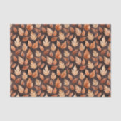 Papier Mousseline Golden Amber Brown feuille d'automne Motif (Recto)