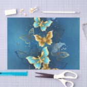 Papier Mousseline Golden butterflies (Artisanat)