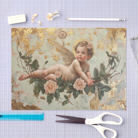 Papier Mousseline Golden Cupid (Artisanat)