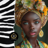 Papier Mousseline Golden Floral déesse Portrait Découpage