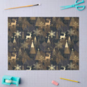 Papier Mousseline Golden Noir Christmas Forest (Artisanat)