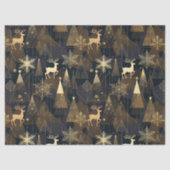 Papier Mousseline Golden Noir Christmas Forest (Recto)