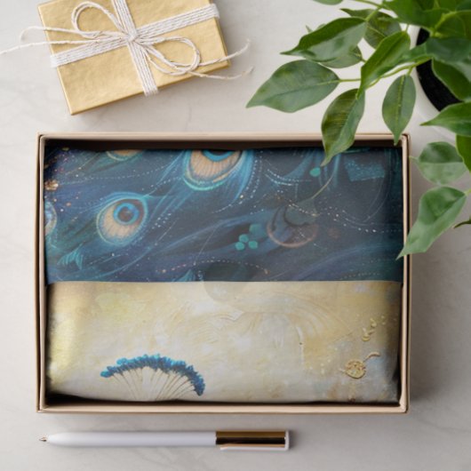Papier Mousseline Golden Peacock (Cadeau)