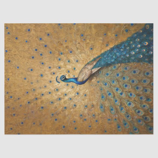 Papier Mousseline Golden Peacock - Découpage inspirée par Klimt (Recto)