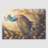 Papier Mousseline Golden peacock in a golden forest v3 (Recto)