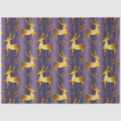 Papier Mousseline Golden Reindeer, Gold Joyeux Noël violet (Recto)