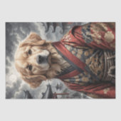 Papier Mousseline Golden Retriever in Red Kimono - Découpage - (Recto)