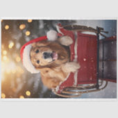 Papier Mousseline Golden Retriever in Sleigh 2 Découpage papier (Recto)