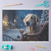 Papier Mousseline Golden Retriever in Sleigh 3 découpage papier (Artisanat)