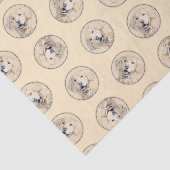 Papier Mousseline Golden Retriever Painting mignon Original Chien Ar (Détail)