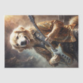 Papier Mousseline Golden Retriever Rockstar - Vert. - Découpage - (Recto)