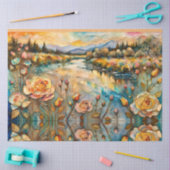 Papier Mousseline Golden Rose Mountain Valley Sunrise (Artisanat)