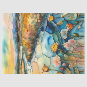 Papier Mousseline Golden Rose River Valley Sunrise II