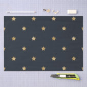 Papier Mousseline Golden Stars on Midnight Black (Artisanat)