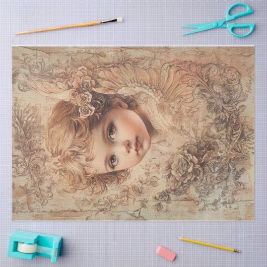 Papier Mousseline Golden Valentine Angel (Artisanat)