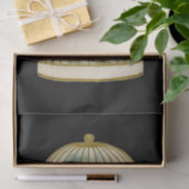 Papier Mousseline Golden Vintage Bird Cage Winter Scène (Cadeau)