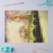 Papier Mousseline Golden Westminster Bridge Abstrait à Londres (Artisanat)