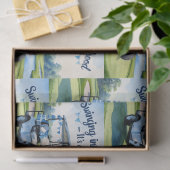 Papier Mousseline Golf Baby shower garçon Bleu thème papier envelopp (Cadeau)