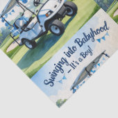 Papier Mousseline Golf Baby shower garçon Bleu thème papier envelopp (Détail)