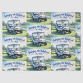 Papier Mousseline Golf Baby shower garçon Bleu thème papier envelopp (Recto)