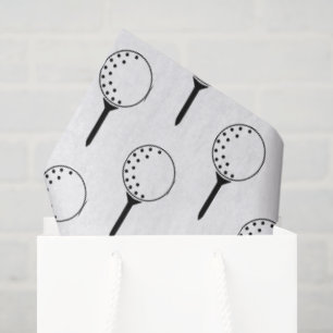 Papier Mousseline Golf Ball Tee Motif Classic Timeless Golf Fun