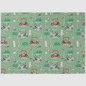 Papier Mousseline Golf Carts Moderne Golfer Golf Thème Motif (Recto)