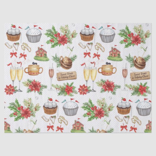 Papier Mousseline Golf Christmas Party with golf bakery themed (Recto)