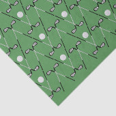 Papier Mousseline Golf clubs croisés motif vert (Détail)