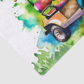 Papier Mousseline Golf Joyeux anniversaire avec voiturette de golf W (Détail)