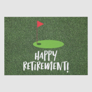 Papier Mousseline Golf Retire Happy Retirement avec drapeau de golf 