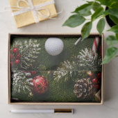 Papier Mousseline Golf sur thème de Noël sur gazon vert (Cadeau)